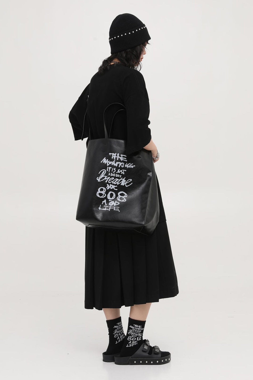 2way handwritten logo print tote bag BB2009