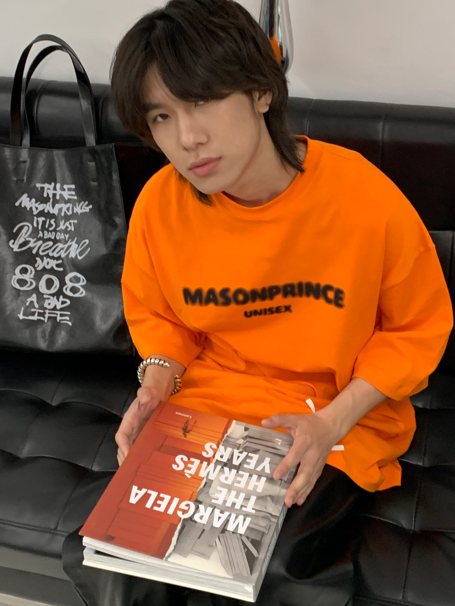 2way handwritten logo print tote bag BB2009