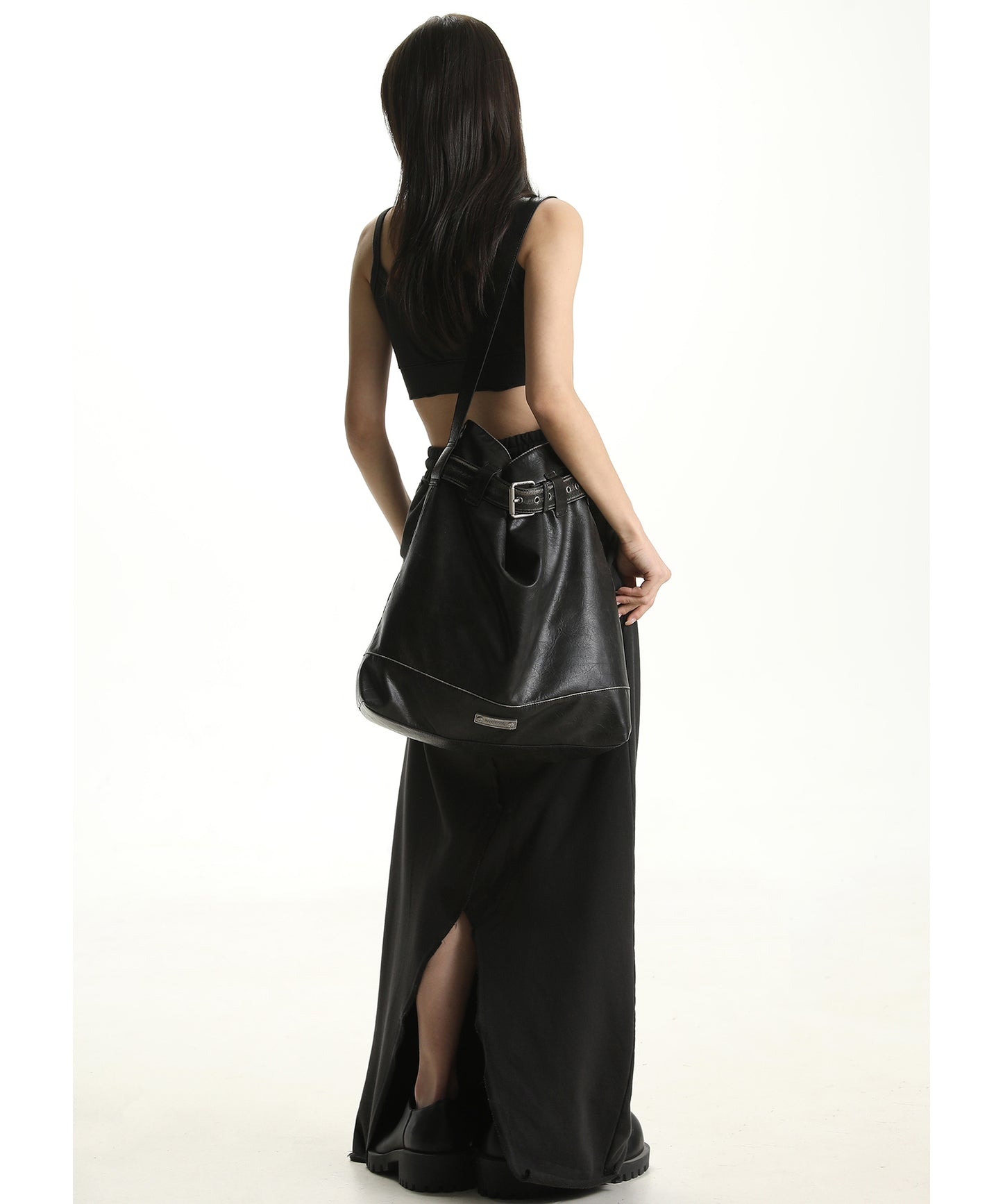 Belt design PU leather shoulder tote bag BB2085