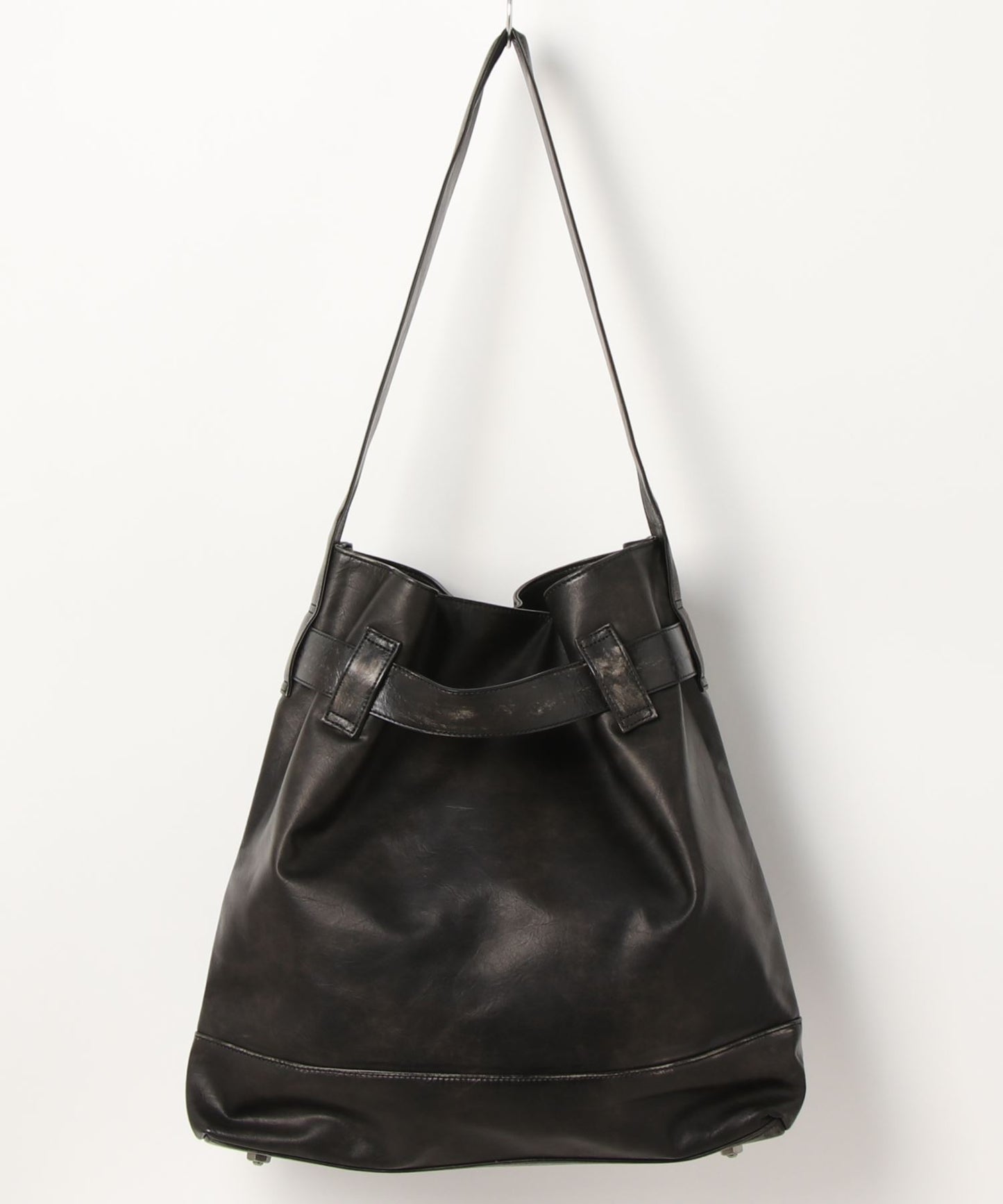Belt design PU leather shoulder tote bag BB2085
