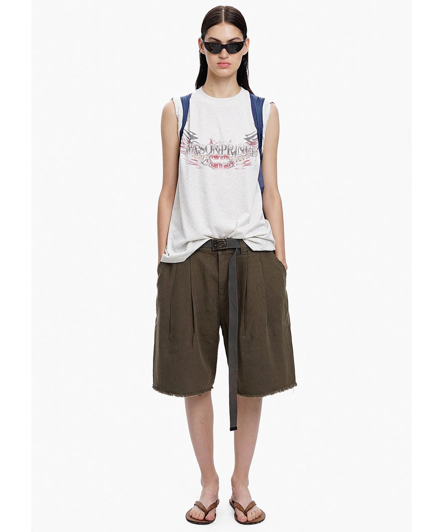 オーバーサイズ 両面プリント フライングスリーブ Tシャツ BX3096【MASONPRINCE】【2025SS】