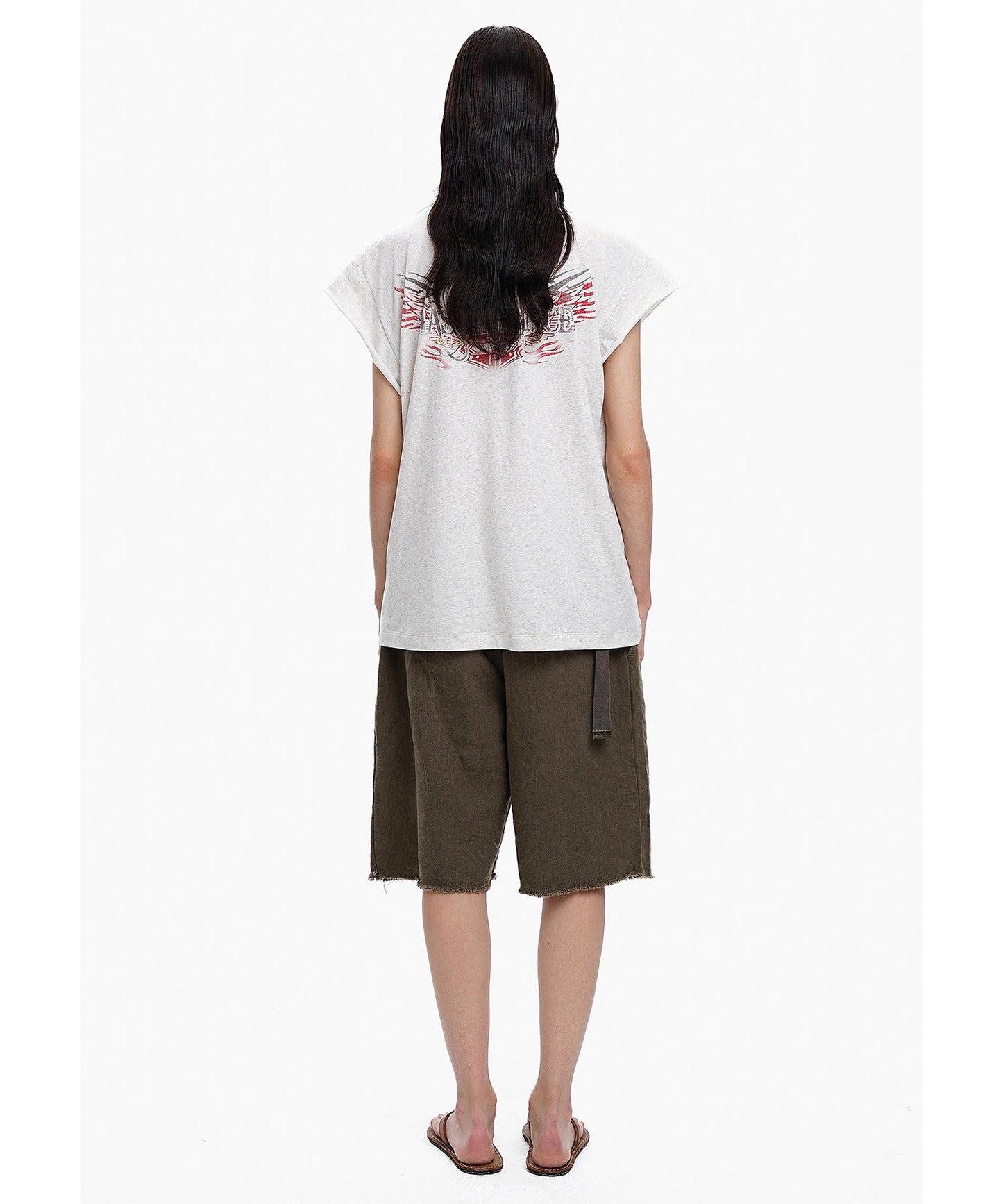 オーバーサイズ 両面プリント フライングスリーブ Tシャツ BX3096【MASONPRINCE】【2025SS】