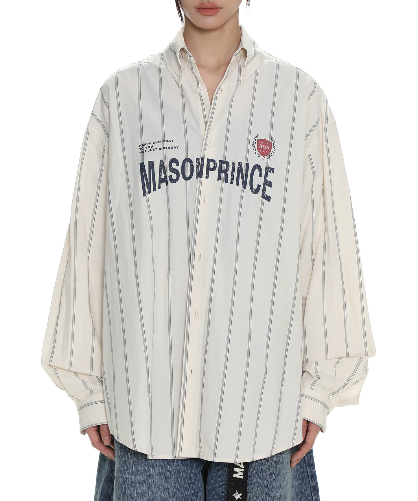 Oversized Button-Down Retro Striped Shirt CS2132