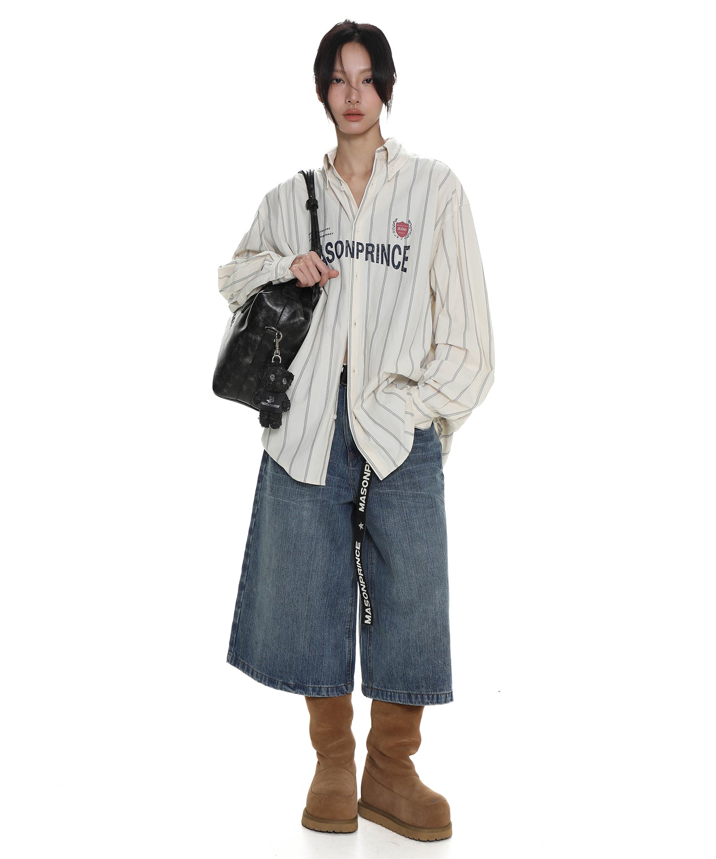 Oversized Button-Down Retro Striped Shirt CS2132