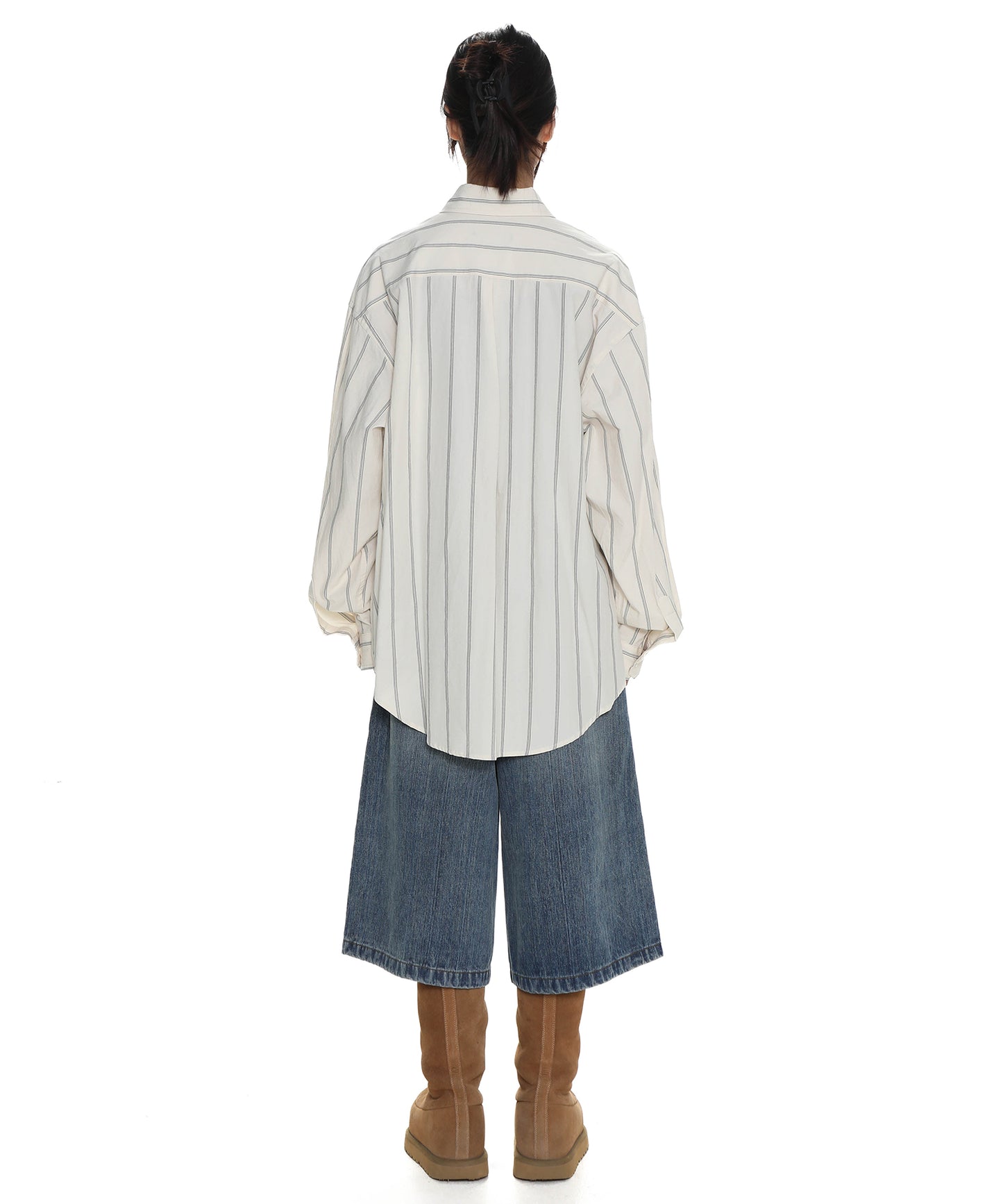 Oversized Button-Down Retro Striped Shirt CS2132
