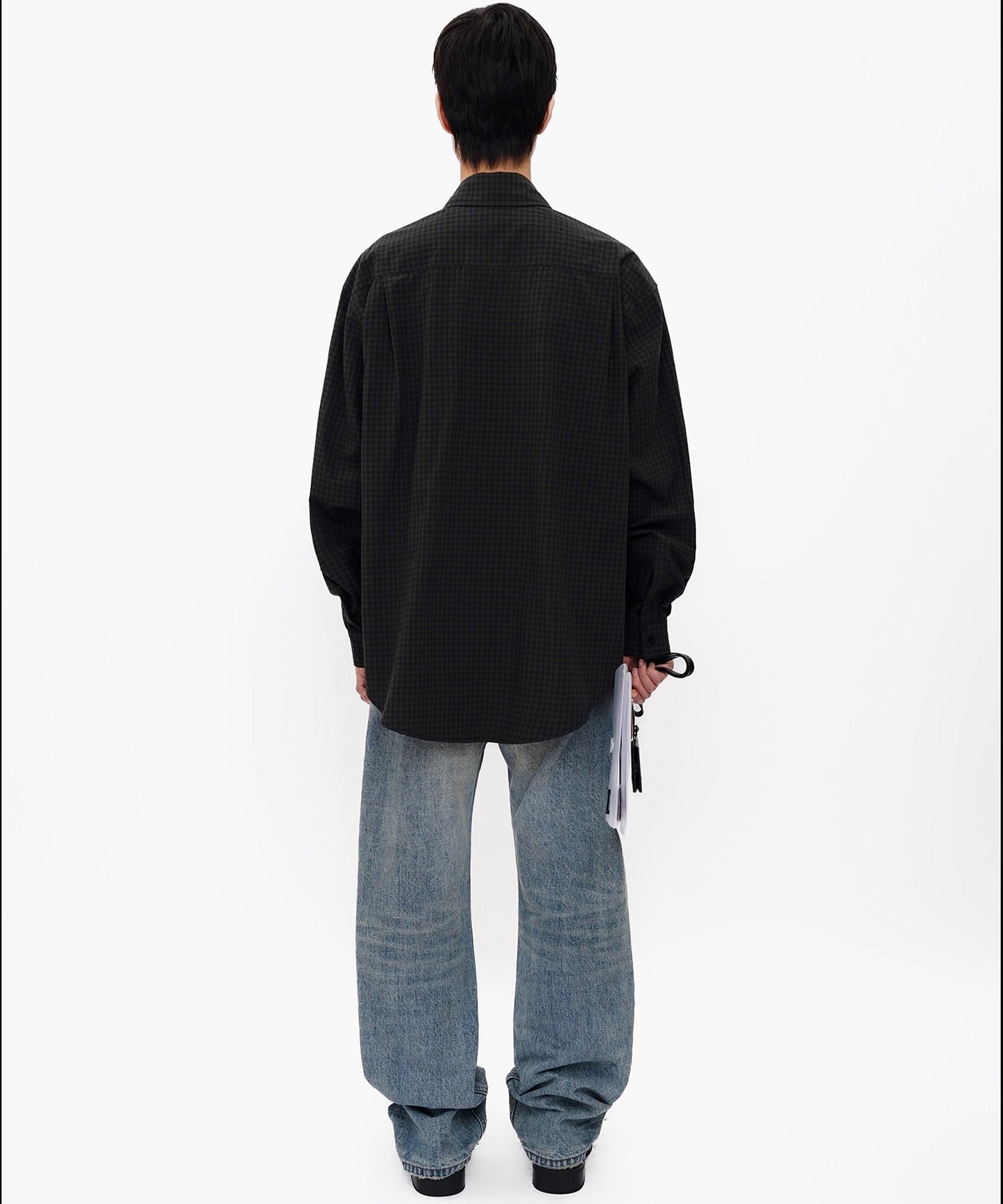オーバーサイズ フェイクタイ チェック柄シャツ CS2181【MASONPRINCE】【2025AW】