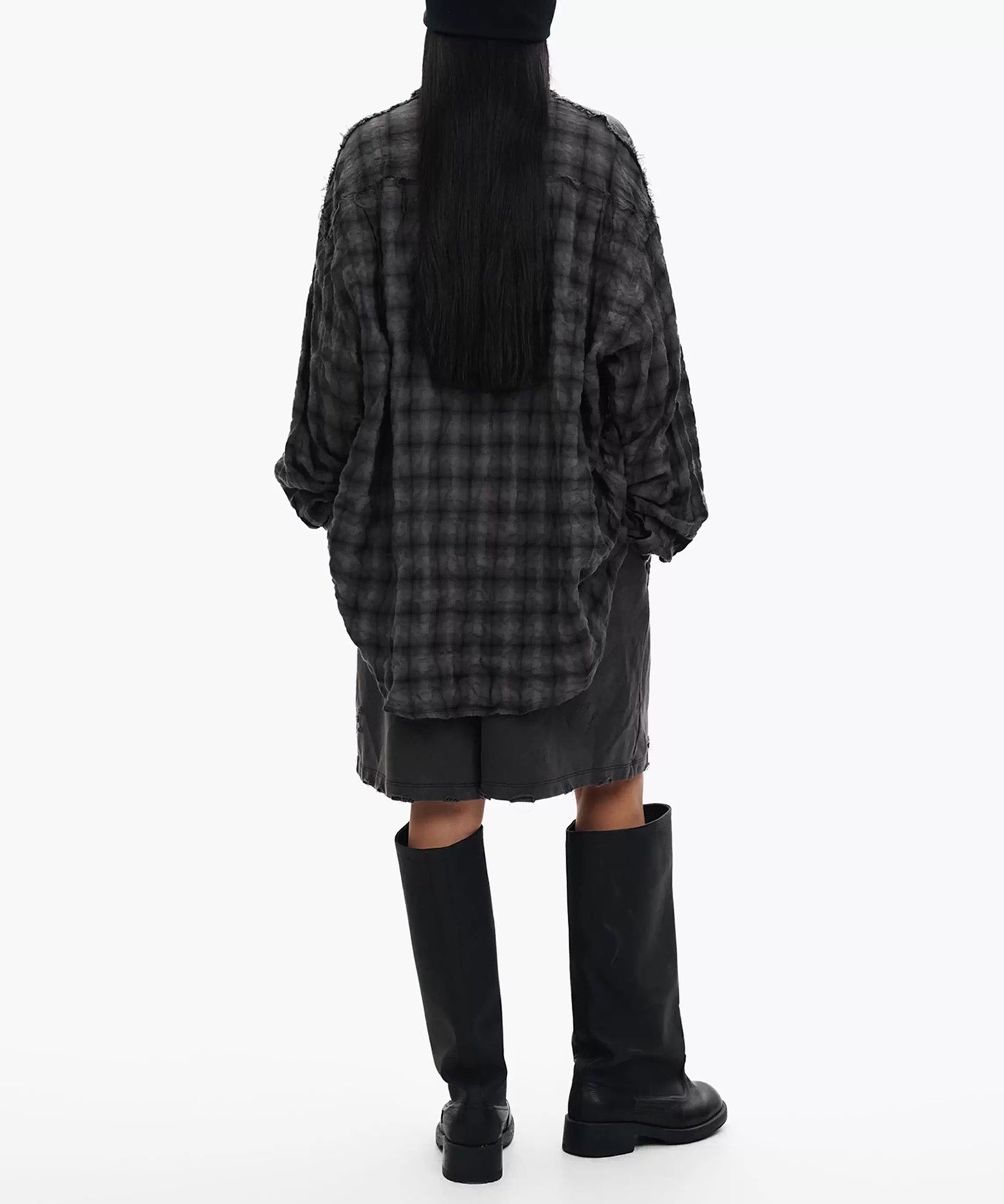 オーバーサイズ シワ加工 チェック柄 シャツ CS2183【MASONPRINCE】【2025AW】