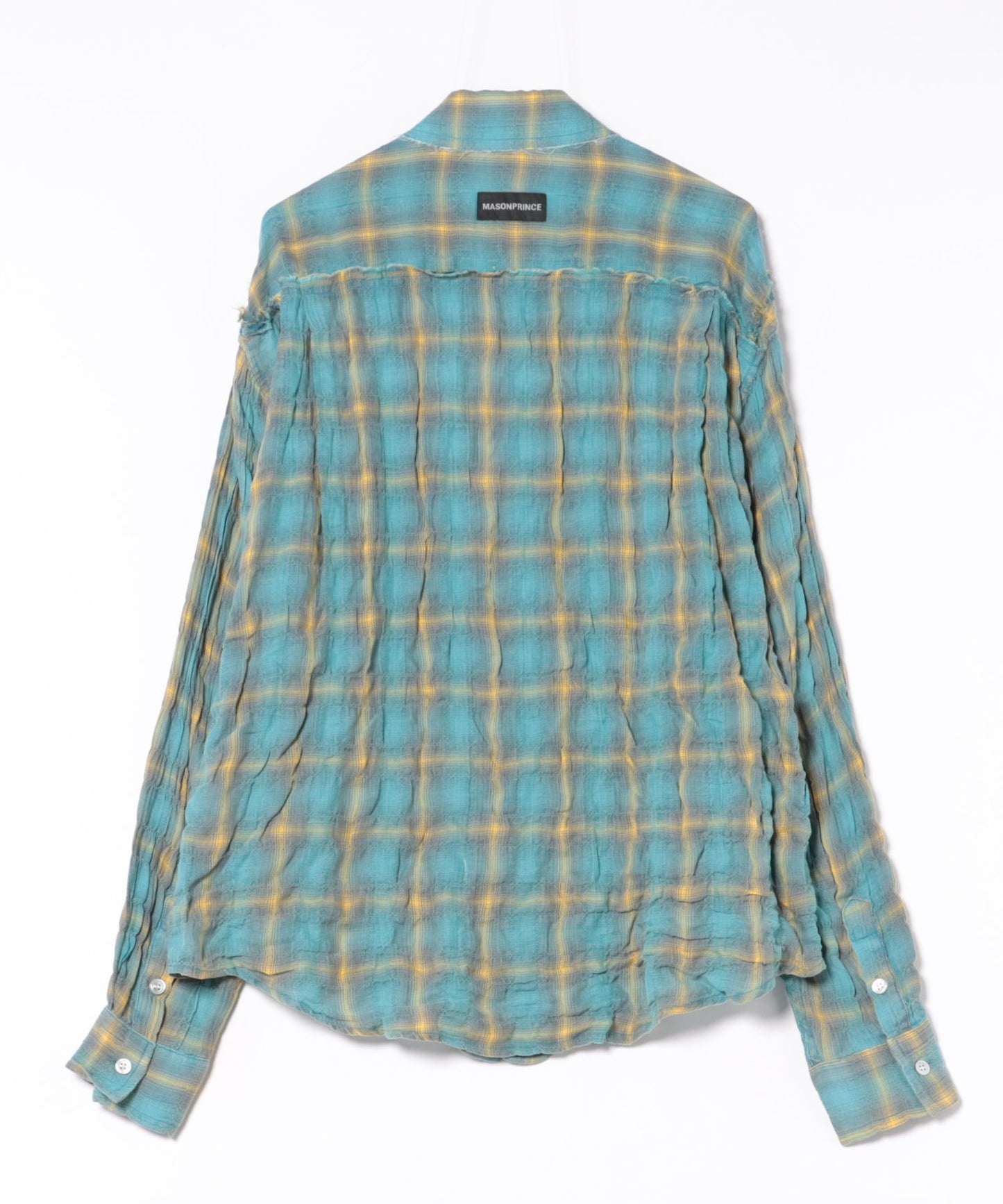 オーバーサイズ シワ加工 チェック柄 シャツ CS2183【MASONPRINCE】【2025AW】