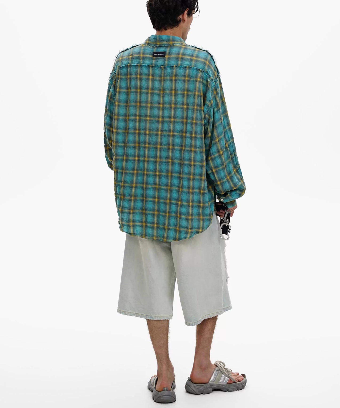 オーバーサイズ シワ加工 チェック柄 シャツ CS2183【MASONPRINCE】【2025AW】