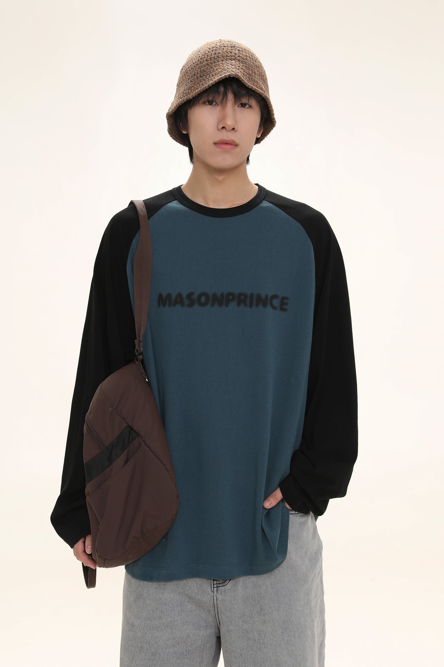 Oversized front logo raglan long TEE CT6064