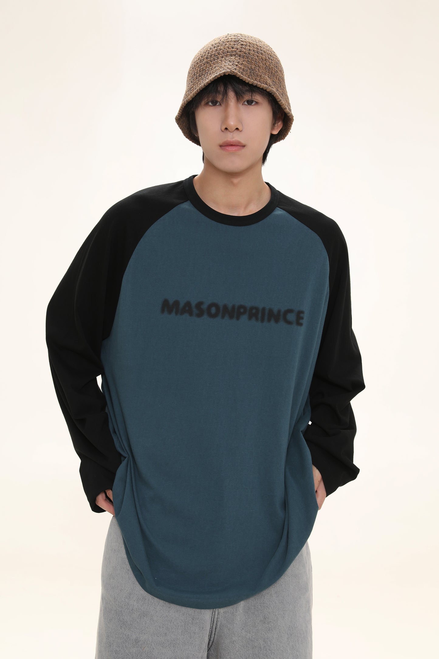 Oversized front logo raglan long TEE CT6064