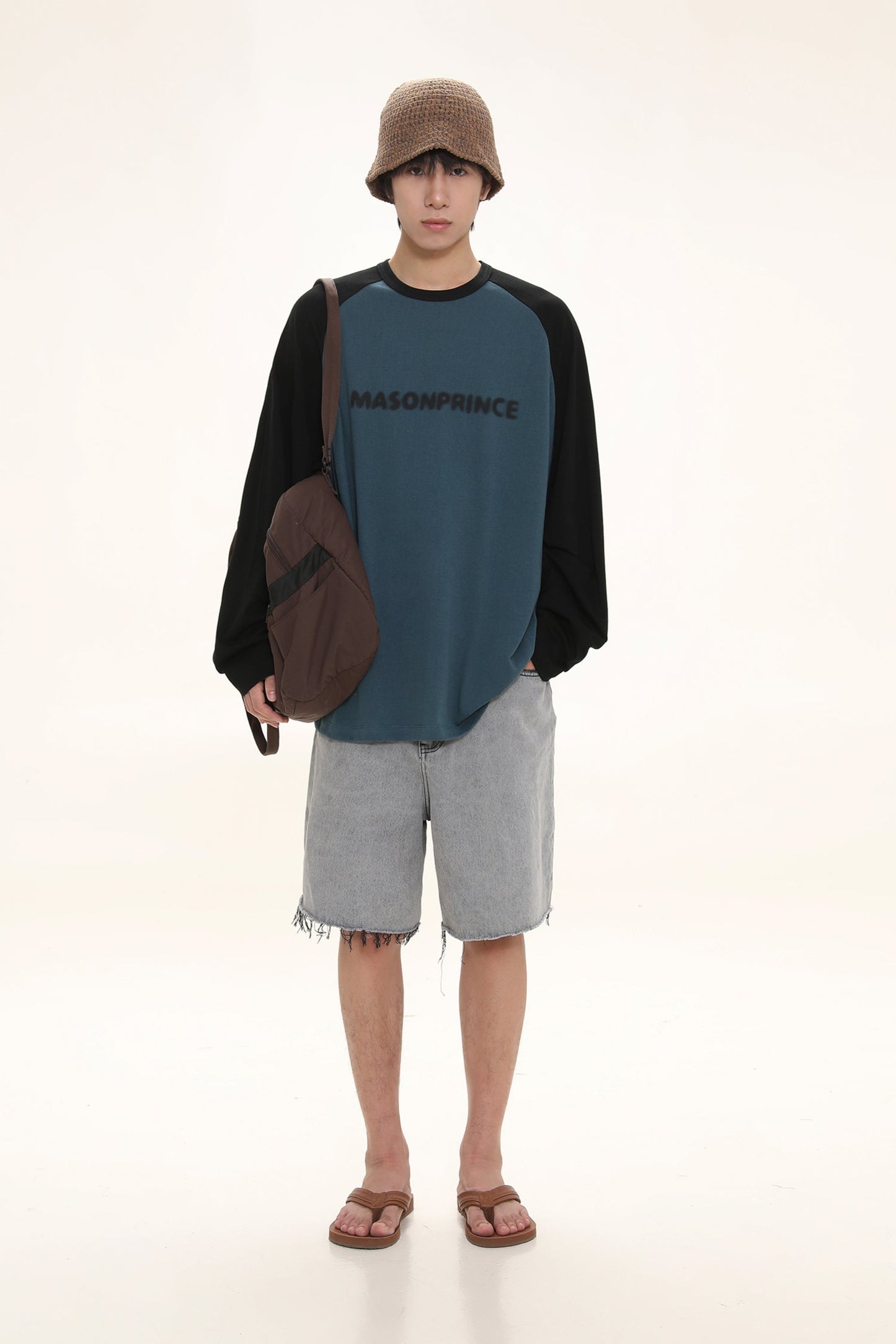 Oversized front logo raglan long TEE CT6064