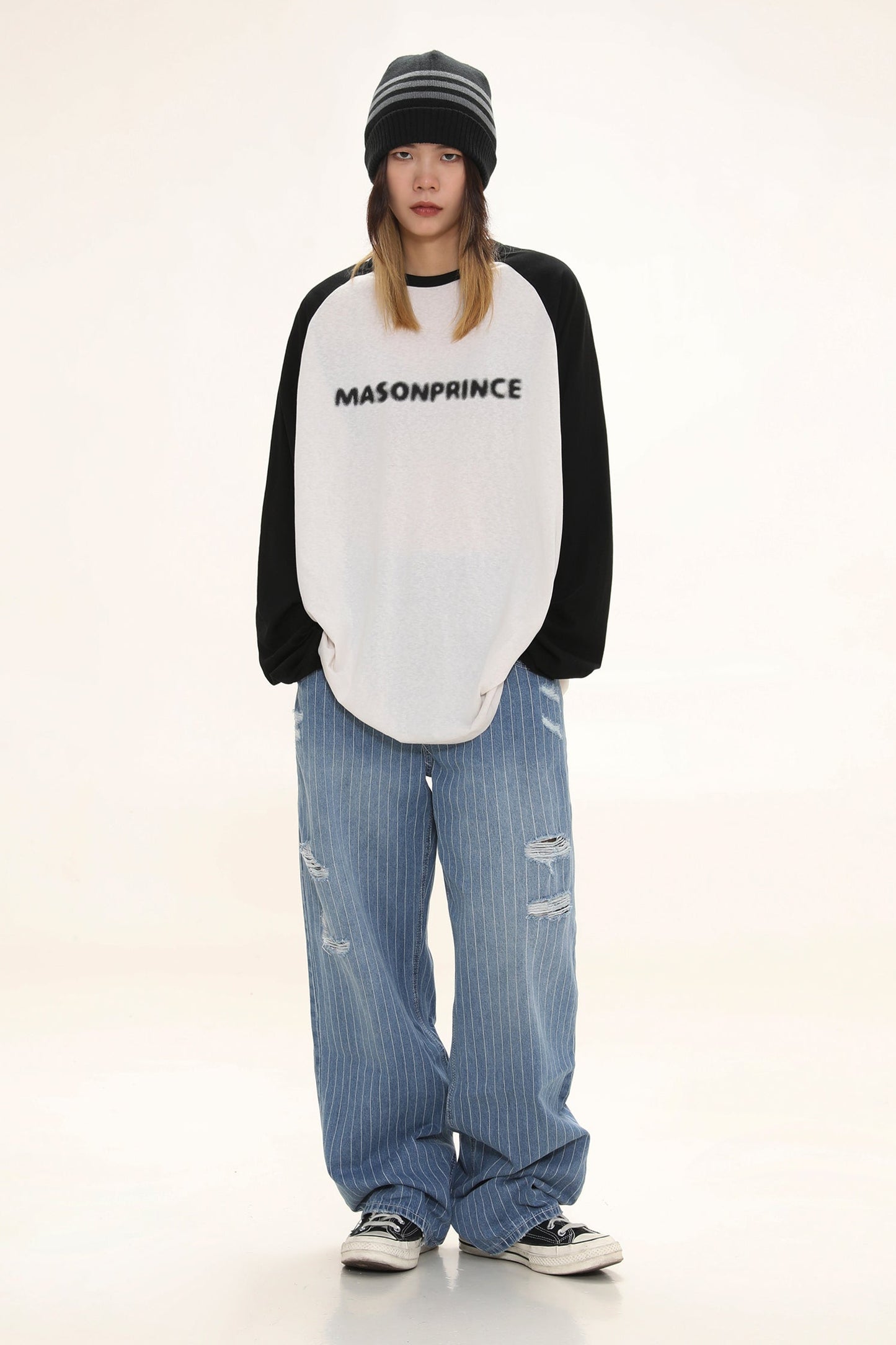 Oversized front logo raglan long TEE CT6064