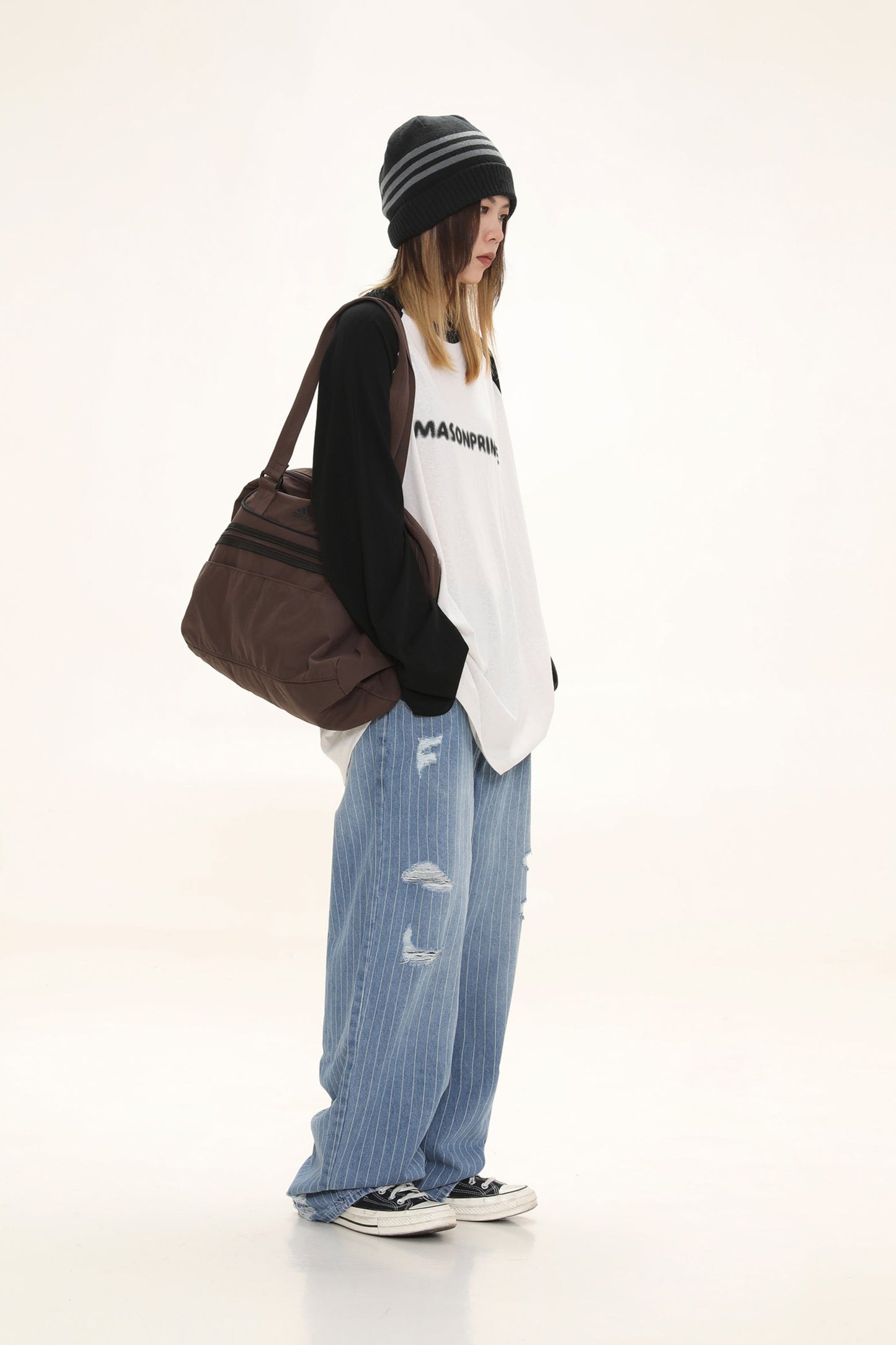 Oversized front logo raglan long TEE CT6064
