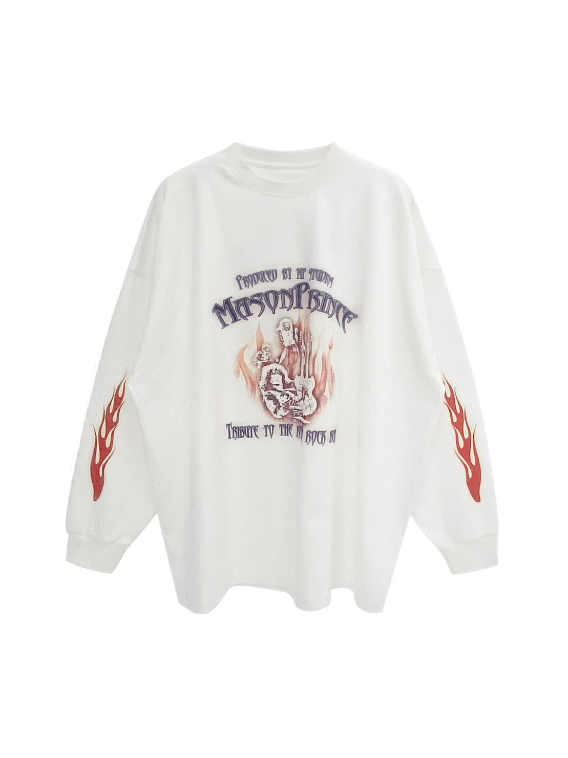 Big silhouette vintage processing MP original band tour long TEE CT6065