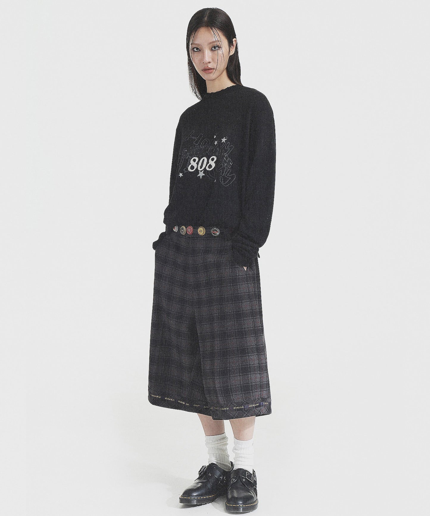 【SALE 60%OFF_特別価格適用※カートに入れるとセール価格が適用されます※】ドロップショルダー フロントロゴ ワッフル生地 ロンT CT6155【MASONPRINCE】