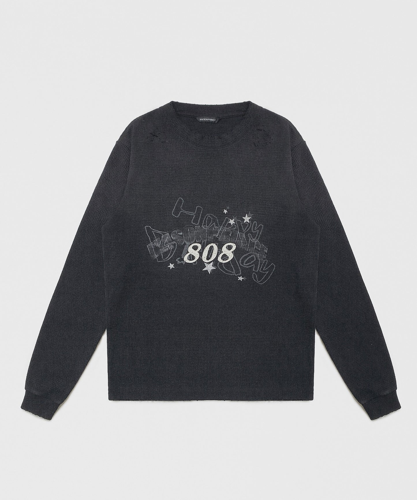 【SALE 60%OFF_特別価格適用※カートに入れるとセール価格が適用されます※】ドロップショルダー フロントロゴ ワッフル生地 ロンT CT6155【MASONPRINCE】