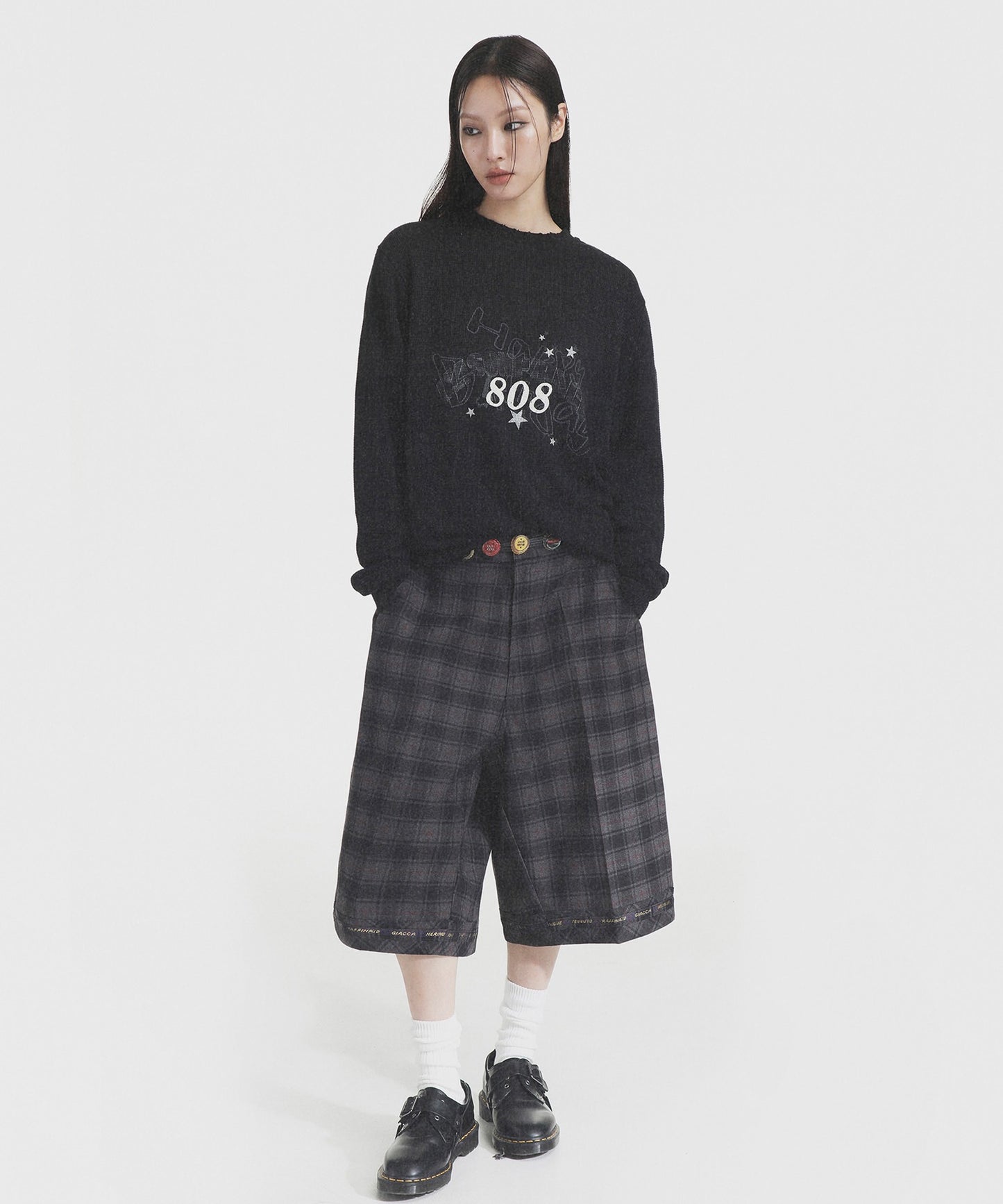 【SALE 60%OFF_特別価格適用※カートに入れるとセール価格が適用されます※】ドロップショルダー フロントロゴ ワッフル生地 ロンT CT6155【MASONPRINCE】