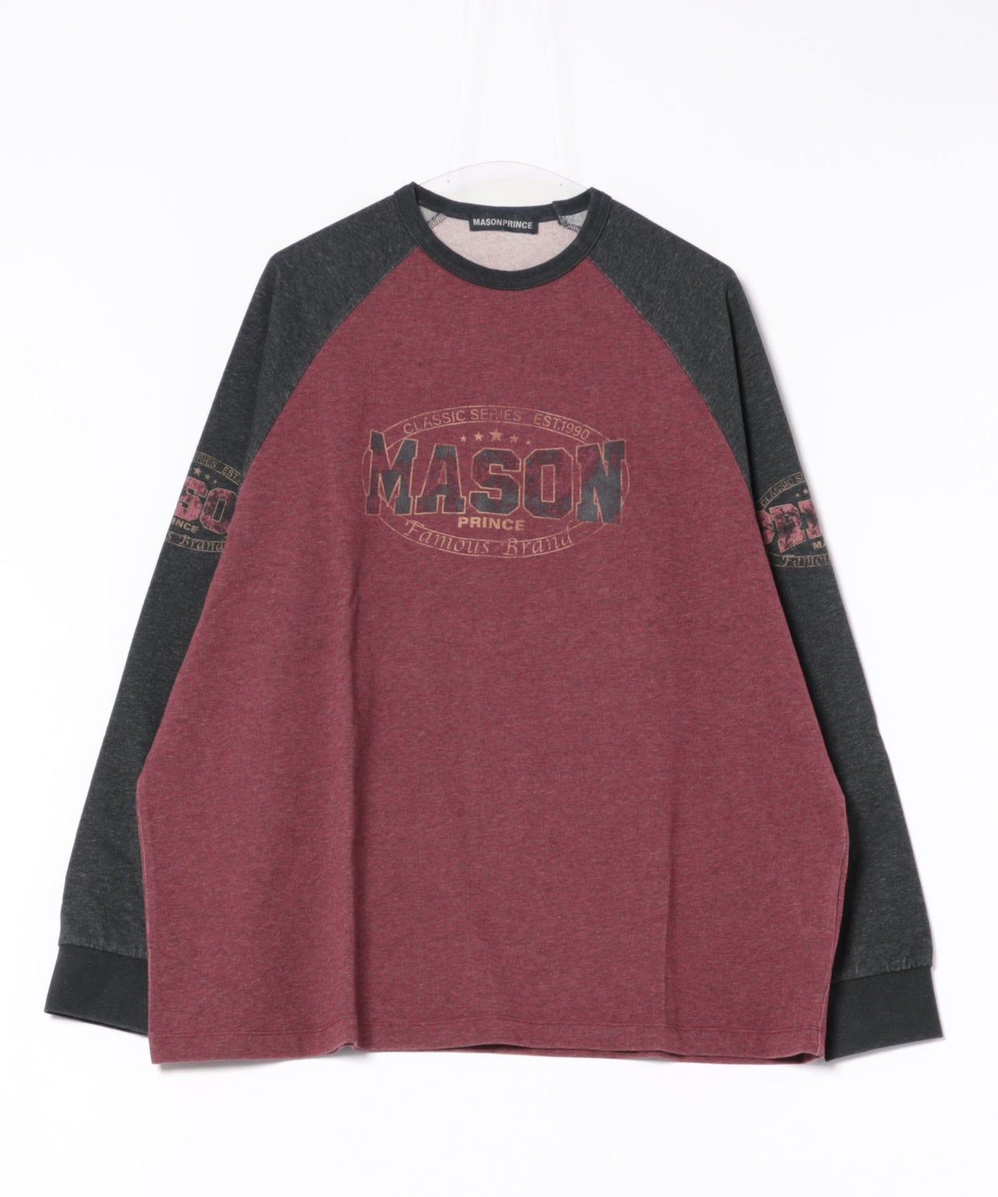 オーバーサイズ ロゴプリント ラグラン ロンT CT6199【MASONPRINCE】【2025AW】