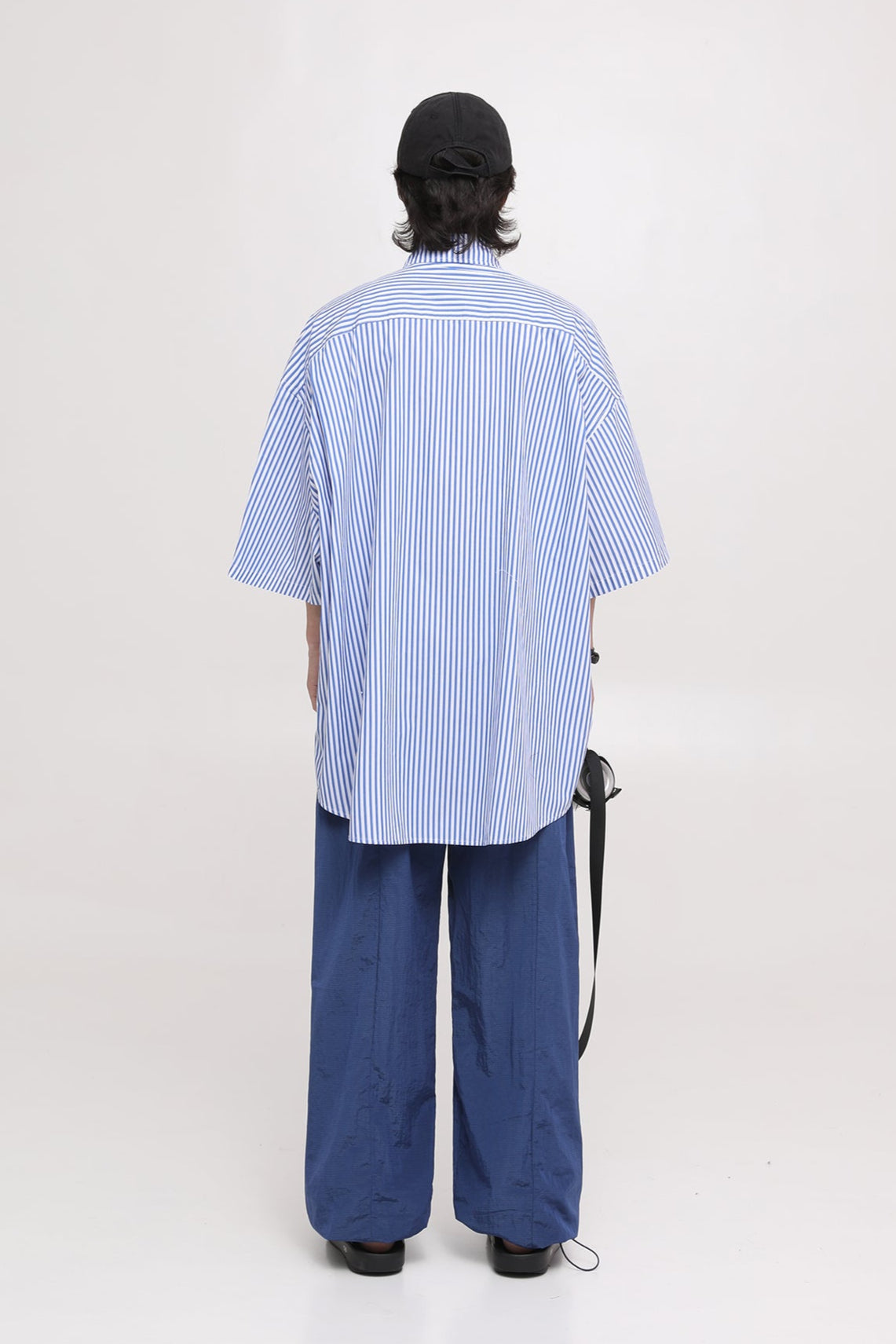 Oversized striped half sleeve shirt DCS2025