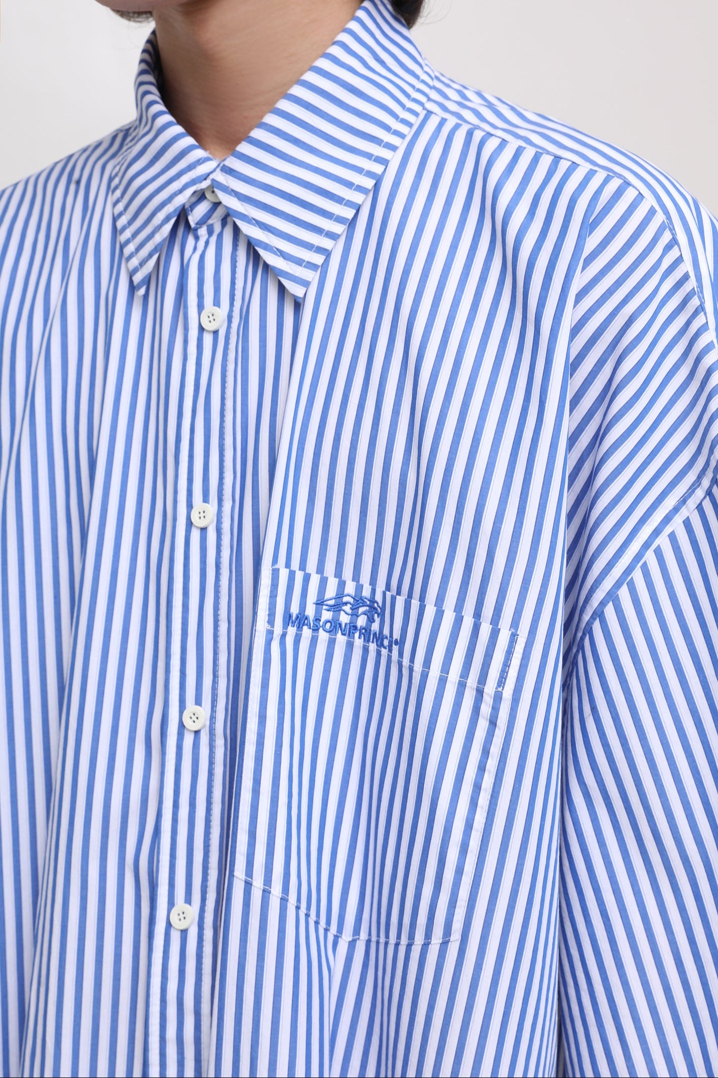 Oversized striped half sleeve shirt DCS2025