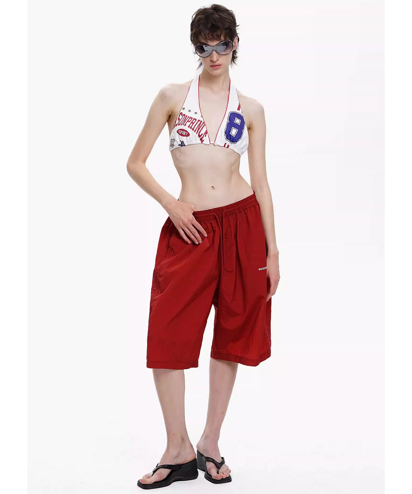 【SALE 30%OFF_特別価格適用※カートに入れるとセール価格が適用されます※】ルーズフィット ダークチェック ナイロンショーツ DK3125【MASONPRINCE】【2025SS】