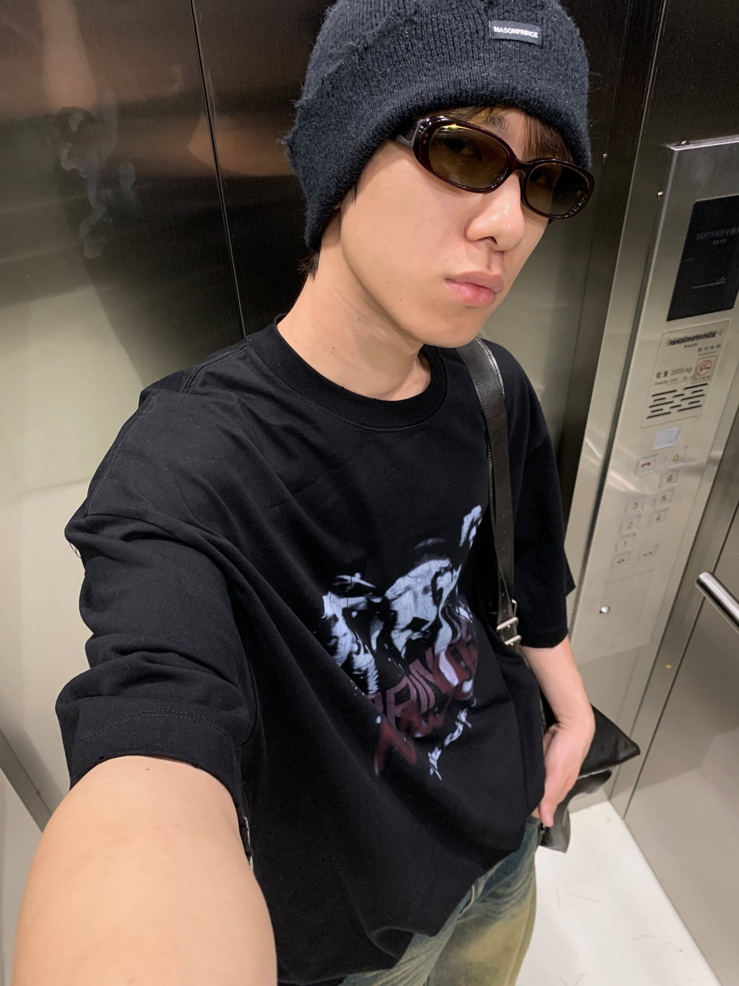 Big silhouette MP original print cracked band T-shirt DT0618