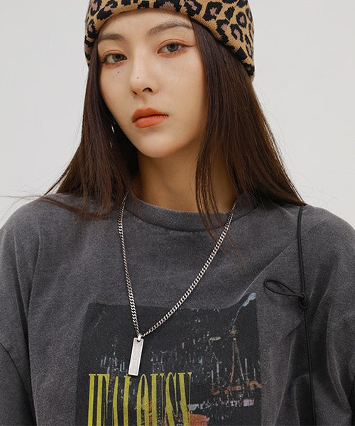 ビッグシルエットヴィンテージ加工ロックTシャツ DT2079