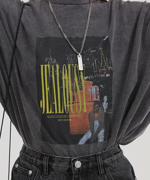 ビッグシルエットヴィンテージ加工ロックTシャツ DT2079