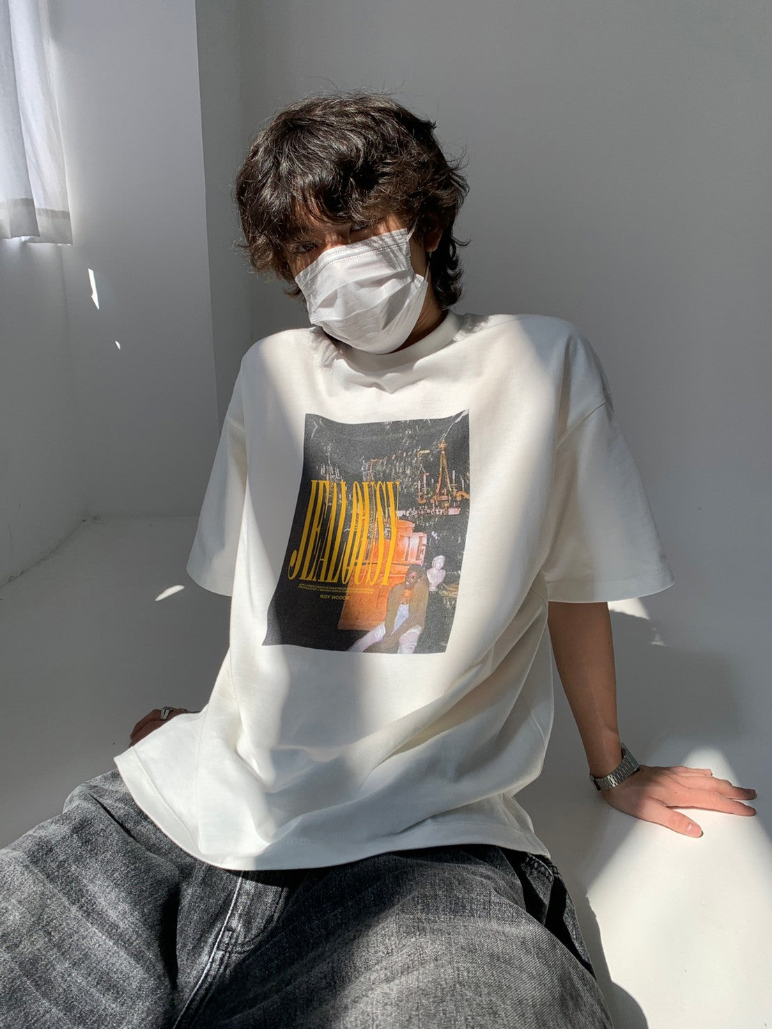 ビッグシルエットヴィンテージ加工ロックTシャツ DT2079