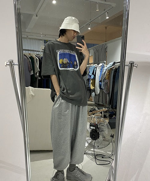 Big silhouette vintage homage print rock T-shirt DT2090