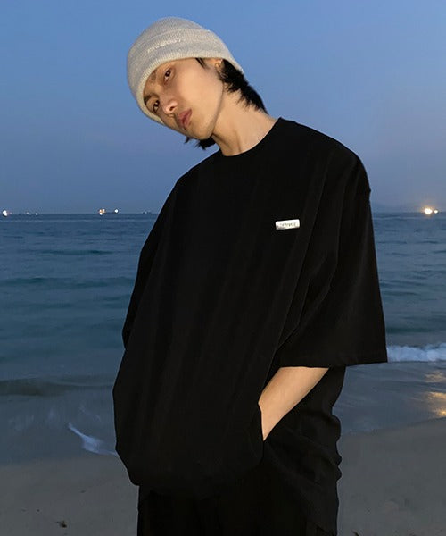 Big silhouette logo plate simple T-shirt DT2129