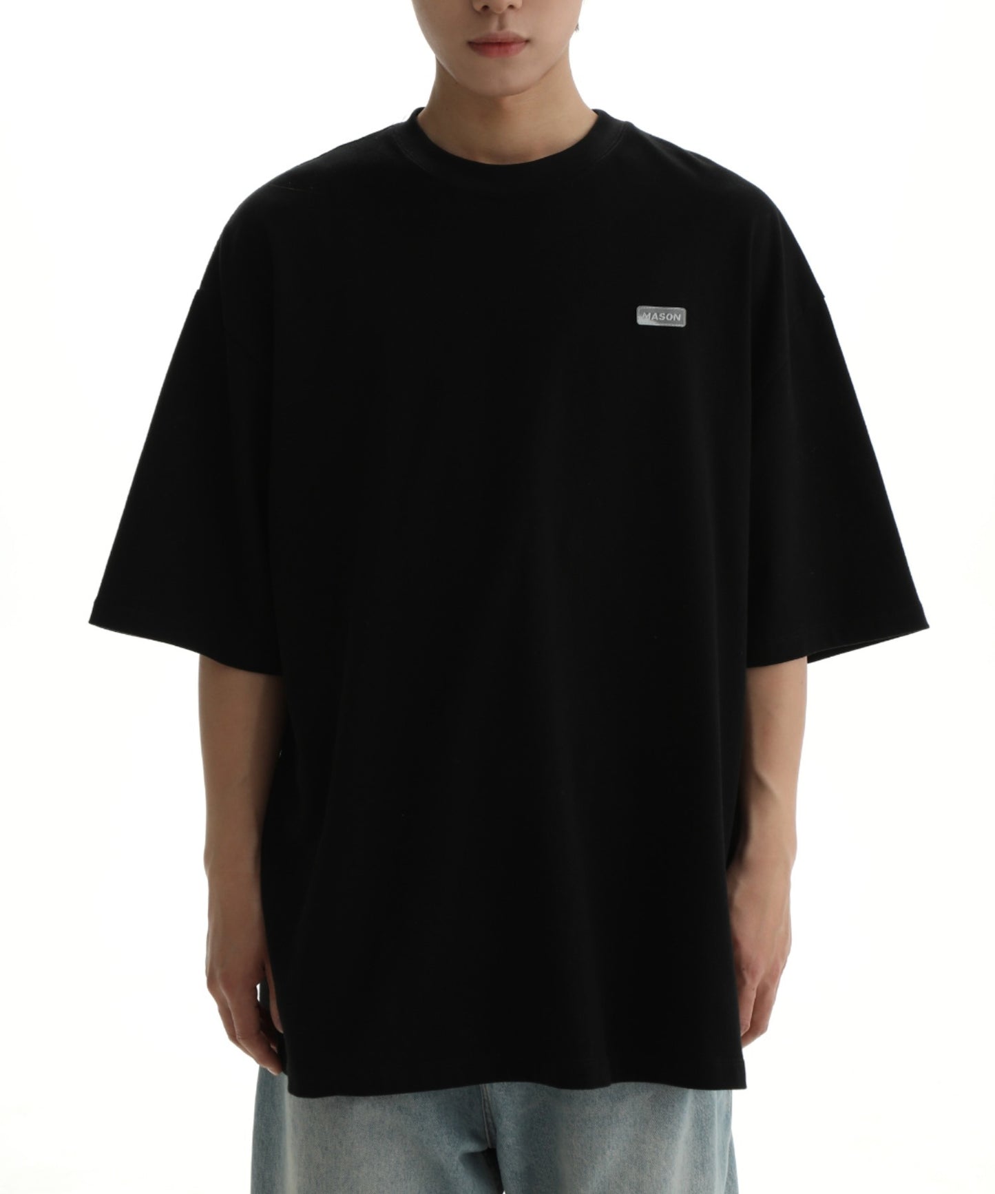 Big silhouette logo plate simple T-shirt DT2129