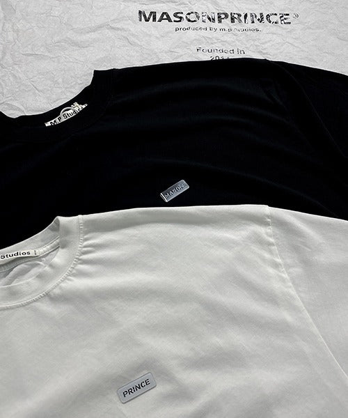 Big silhouette logo plate simple T-shirt DT2129