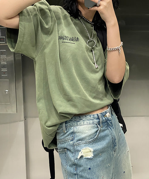 Oversized ink-style brand logo back print T-shirt DT3092