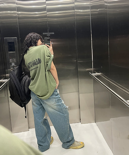 Oversized ink-style brand logo back print T-shirt DT3092