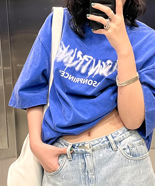 Oversized ink-style brand logo back print T-shirt DT3092