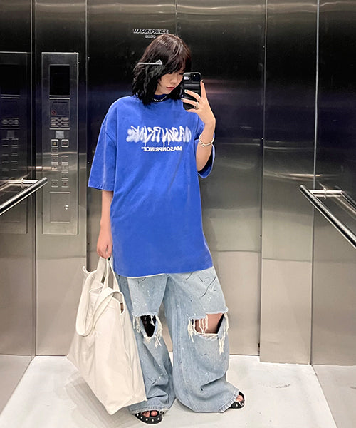 Oversized ink-style brand logo back print T-shirt DT3092