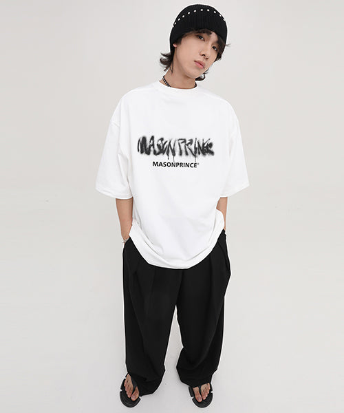 Oversized ink-style brand logo back print T-shirt DT3092