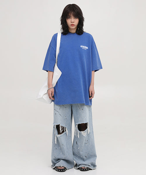 Oversized ink-style brand logo back print T-shirt DT3092