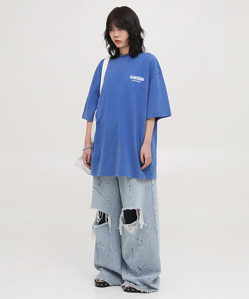 Oversized ink-style brand logo back print T-shirt DT3092