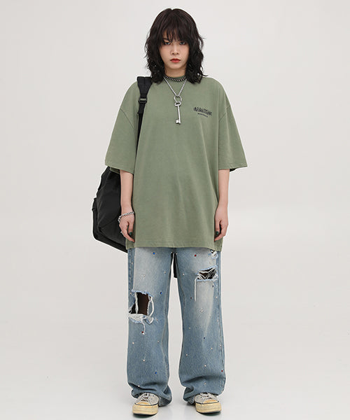 Oversized ink-style brand logo back print T-shirt DT3092