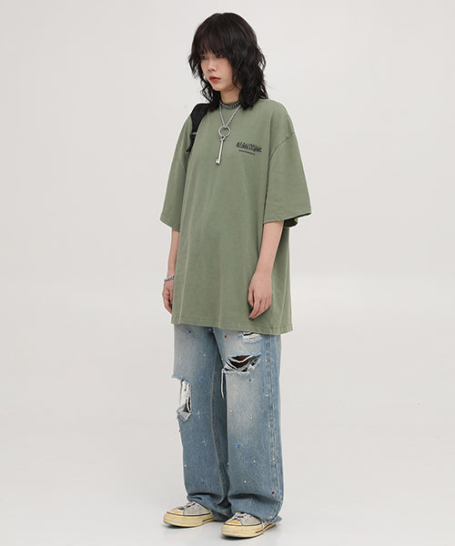 Oversized ink-style brand logo back print T-shirt DT3092
