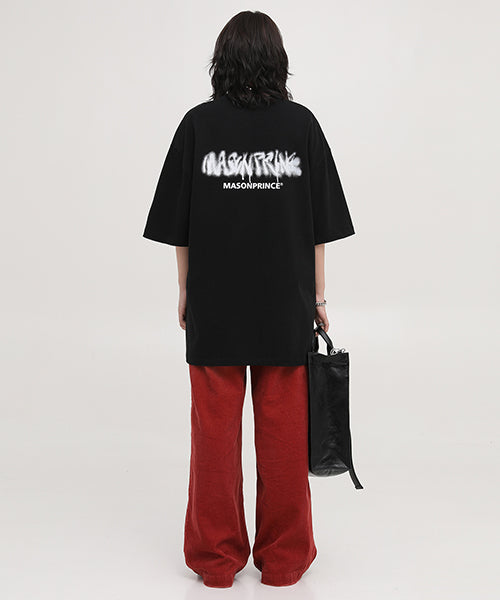 Oversized ink-style brand logo back print T-shirt DT3092