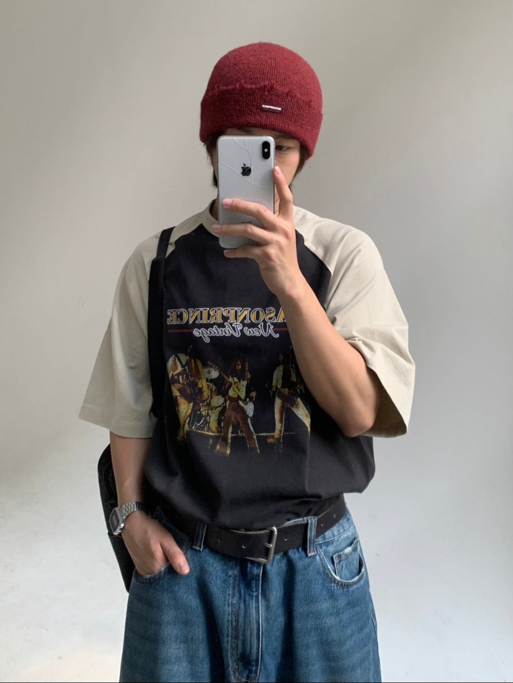 【SALE 60%OFF_特別価格適用※カートに入れるとセール価格が適用されます※】【日本別注】 MPオリジナル ビッグシルエット ヴィンテージ加工 ラグランバンドTシャツ DT4110