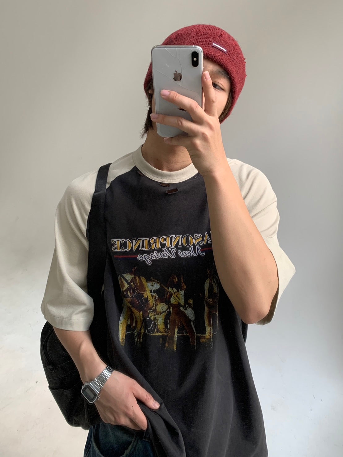 【SALE 60%OFF_特別価格適用※カートに入れるとセール価格が適用されます※】【日本別注】 MPオリジナル ビッグシルエット ヴィンテージ加工 ラグランバンドTシャツ DT4110