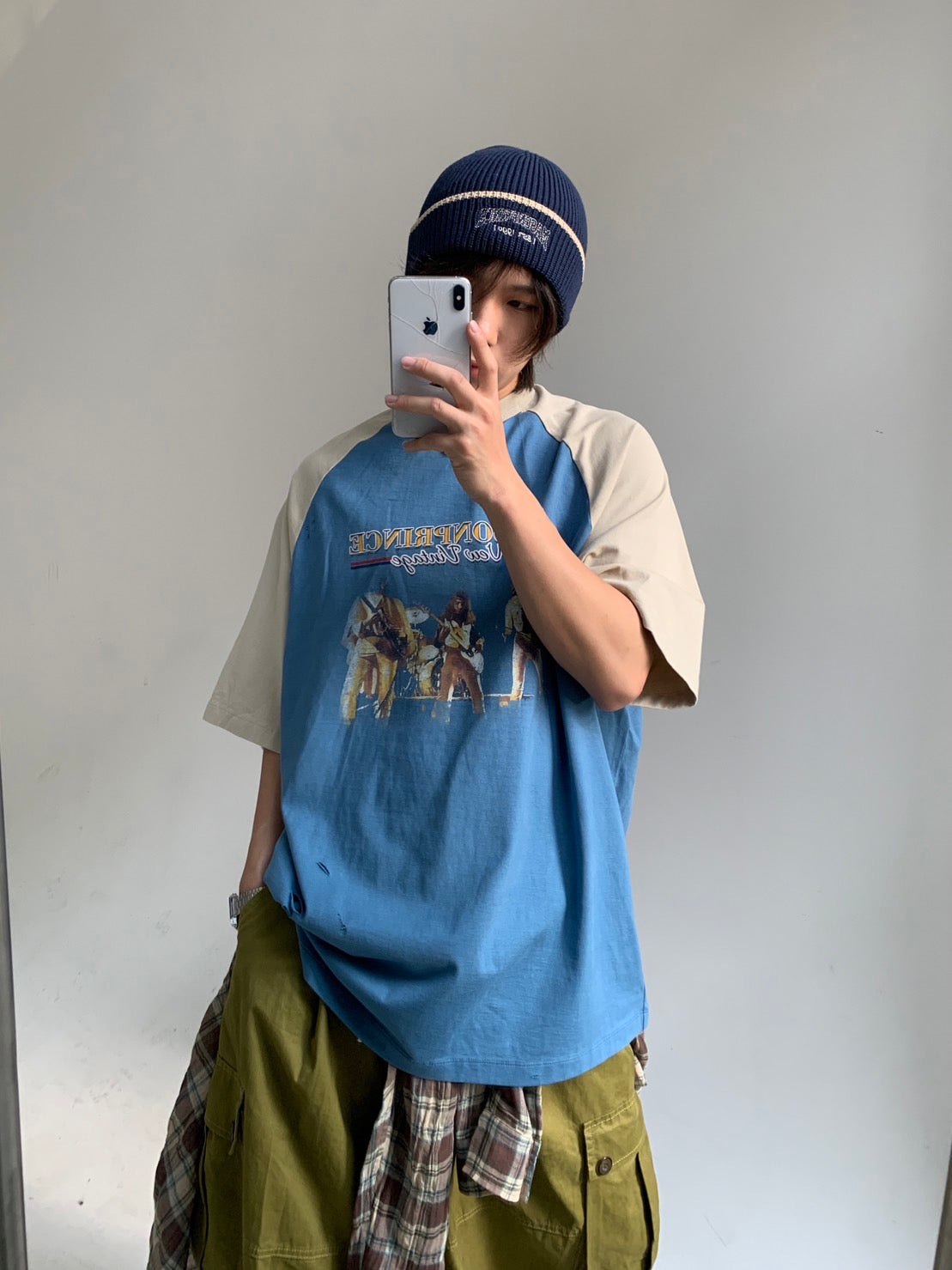 【SALE 60%OFF_特別価格適用※カートに入れるとセール価格が適用されます※】【日本別注】 MPオリジナル ビッグシルエット ヴィンテージ加工 ラグランバンドTシャツ DT4110
