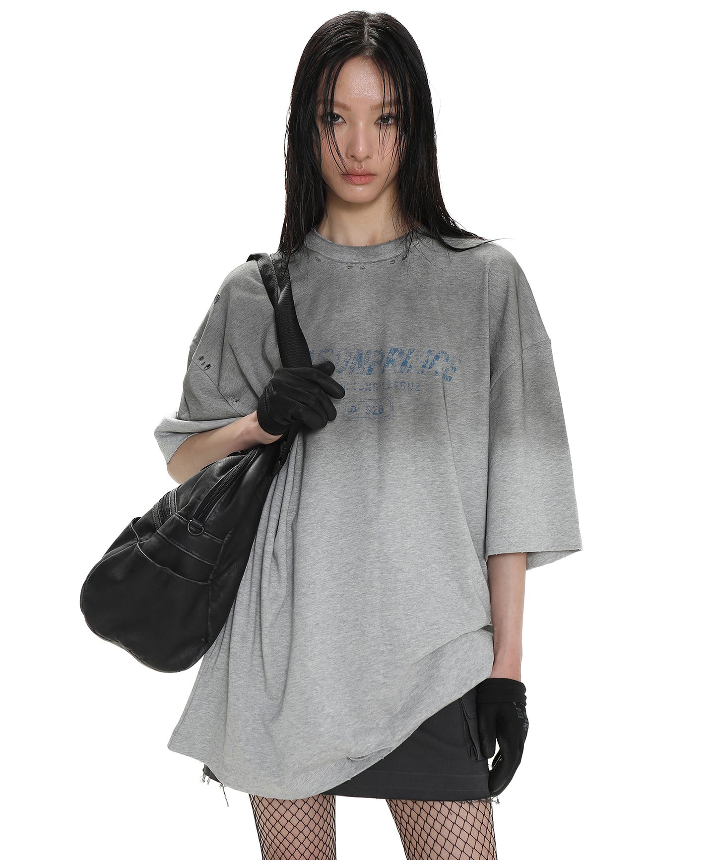 Oversized distressed gradient T-shirt DT4232