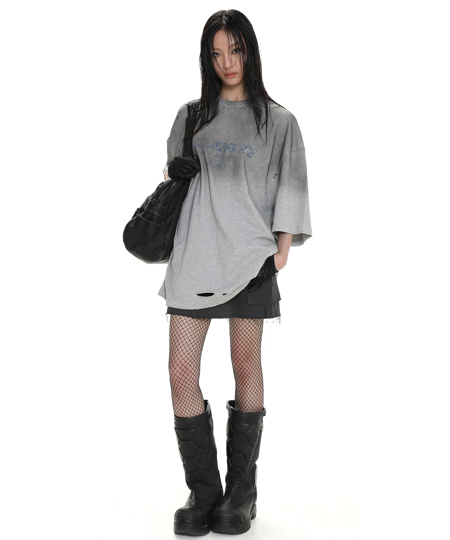 Oversized distressed gradient T-shirt DT4232