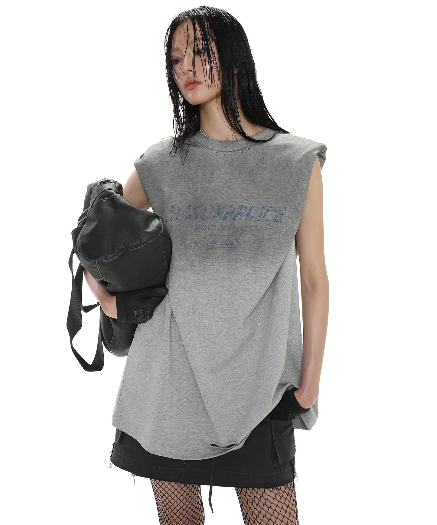 Oversized distressed gradient T-shirt DT4232